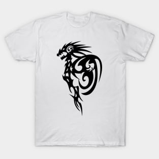 Black tribal dragon T-Shirt